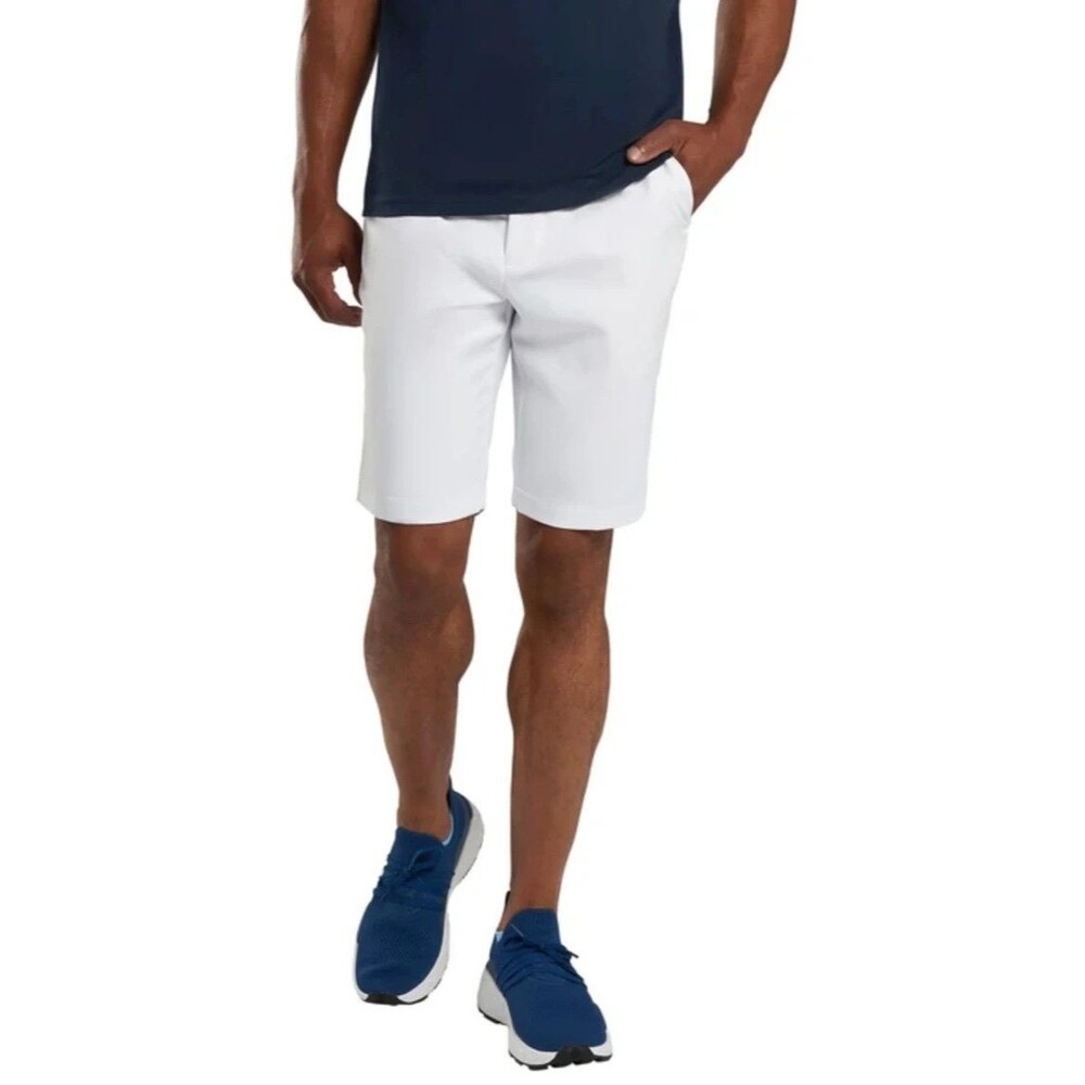 G/FORE Men's White Flat-Front Performance Shorts